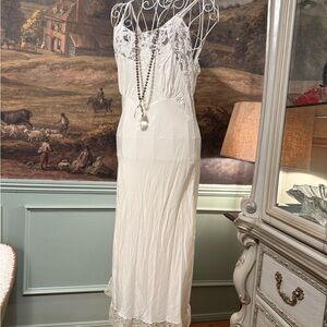 Vintage Lace Satin Nightgown Bridal Slip Dress Cottagecore Lingerie